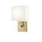 Z-Lite Saxon 1 Light Wall Sconce, Rubbed Brass & White 815-1S-RB - alternate 3